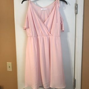 Pink Cold Shoulder Dress